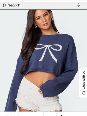 Edikted Bow Crop Sweater